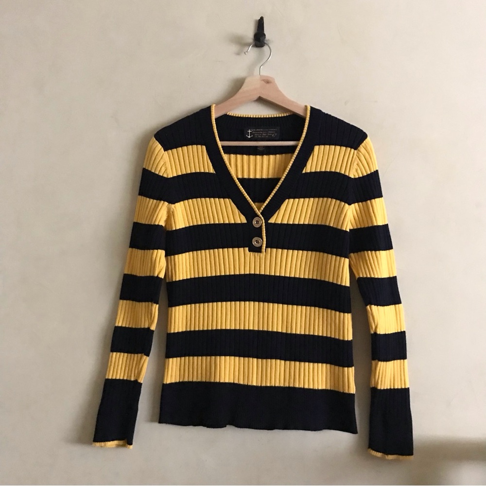 Ralph Lauren Yellow Blue Striped Pullover